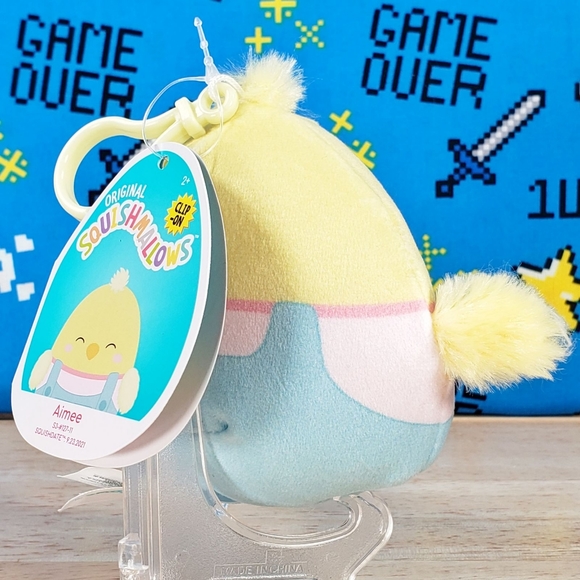 Squishmallow Aimee the Chick 3" Clip UltraSoft Easter Holiday Plush Toy NWT - Picture 3 of 12
